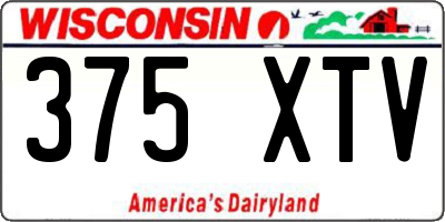WI license plate 375XTV