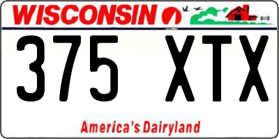 WI license plate 375XTX