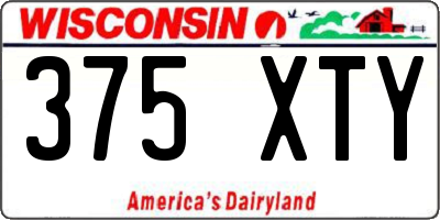 WI license plate 375XTY