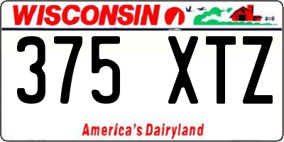 WI license plate 375XTZ