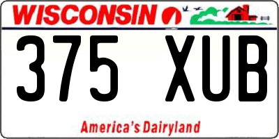 WI license plate 375XUB