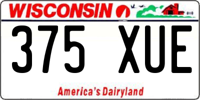 WI license plate 375XUE