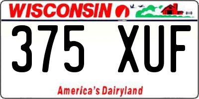 WI license plate 375XUF