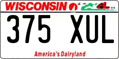 WI license plate 375XUL