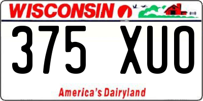 WI license plate 375XUO