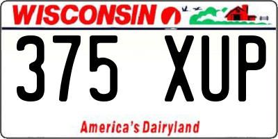 WI license plate 375XUP