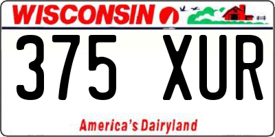 WI license plate 375XUR