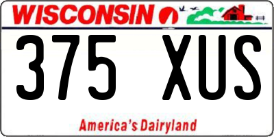 WI license plate 375XUS