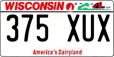 WI license plate 375XUX