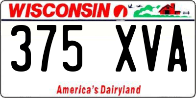 WI license plate 375XVA