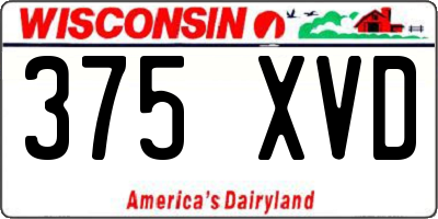 WI license plate 375XVD