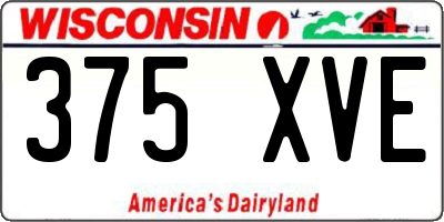WI license plate 375XVE
