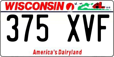 WI license plate 375XVF