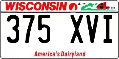 WI license plate 375XVI