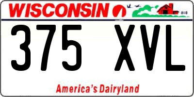 WI license plate 375XVL