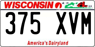 WI license plate 375XVM
