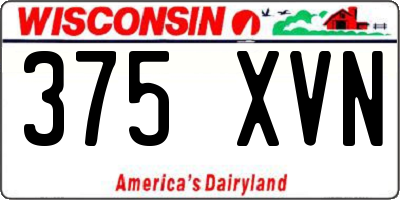 WI license plate 375XVN