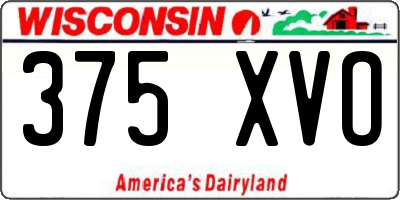 WI license plate 375XVO