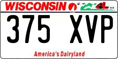WI license plate 375XVP