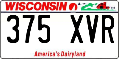WI license plate 375XVR