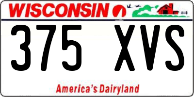 WI license plate 375XVS