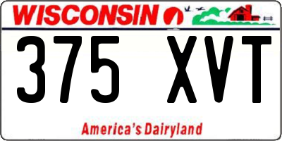 WI license plate 375XVT