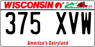 WI license plate 375XVW
