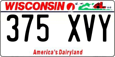 WI license plate 375XVY