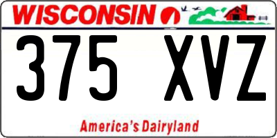 WI license plate 375XVZ