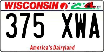 WI license plate 375XWA