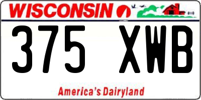 WI license plate 375XWB