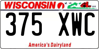 WI license plate 375XWC
