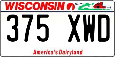 WI license plate 375XWD