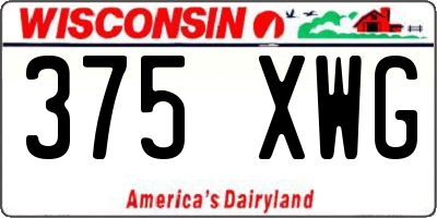 WI license plate 375XWG