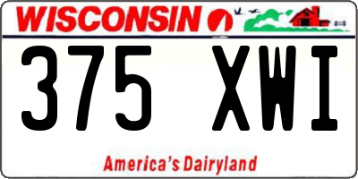 WI license plate 375XWI