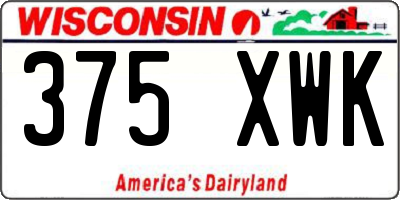 WI license plate 375XWK