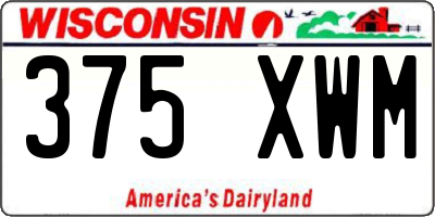 WI license plate 375XWM