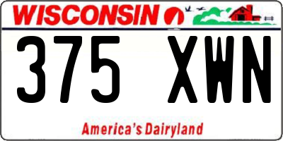 WI license plate 375XWN