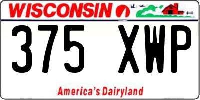 WI license plate 375XWP