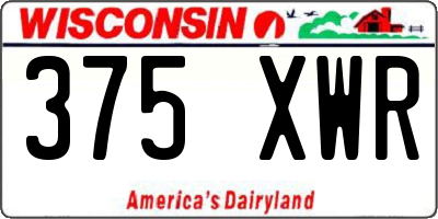 WI license plate 375XWR