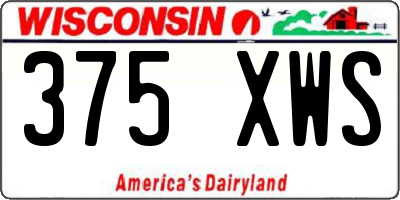 WI license plate 375XWS