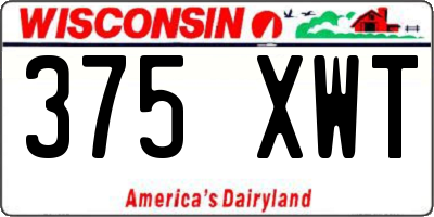 WI license plate 375XWT