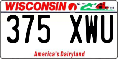 WI license plate 375XWU