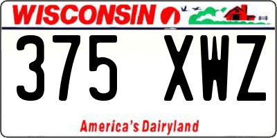 WI license plate 375XWZ