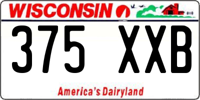 WI license plate 375XXB
