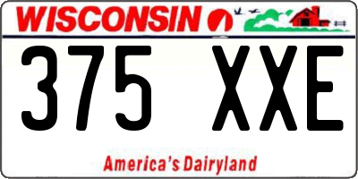WI license plate 375XXE