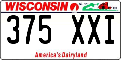 WI license plate 375XXI