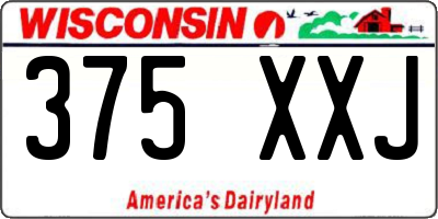 WI license plate 375XXJ