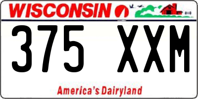 WI license plate 375XXM