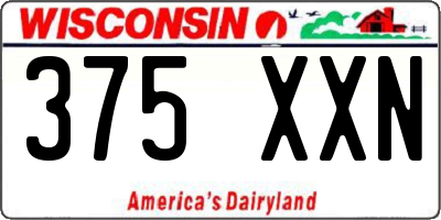 WI license plate 375XXN